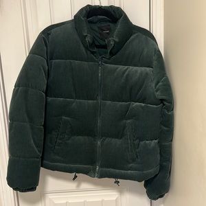 Dark green corduroy winter jacket. Size Large. In great condition worn twice